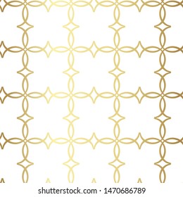 Seamless floral vector gold and white pattern. Repeat background for fabric, textile, design, cover, wrapping, advertising banner.