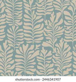 Seamless floral vector laconic trendy stylish handmade monochrome ink drawing for fabric design, decor, ceramics, greeting cards, flowers, texture print on a dark background