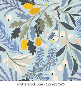 Seamless floral vector patter. Botanical background