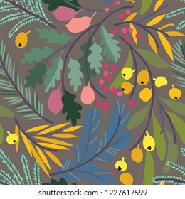 Seamless floral vector patter. Botanical background