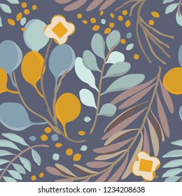Seamless floral vector patter. Botanical background