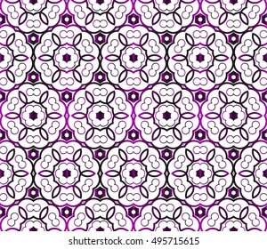 seamless floral vector pattern. abstract ornament. purple gradient. interior decoration, wallpaper, presentation, fashion design