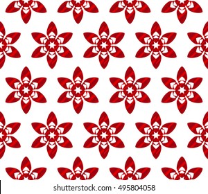 seamless floral vector pattern. abstract ornament. red gradient. interior decoration, wallpaper, presentation, fashion design