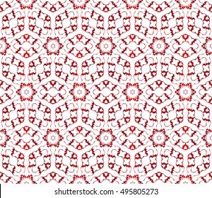 seamless floral vector pattern. abstract ornament. red gradient. interior decoration, wallpaper, presentation, fashion design