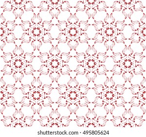 seamless floral vector pattern. abstract ornament. red gradient. interior decoration, wallpaper, presentation, fashion design