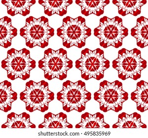 seamless floral vector pattern. abstract ornament. red gradient. interior decoration, wallpaper, presentation, fashion design