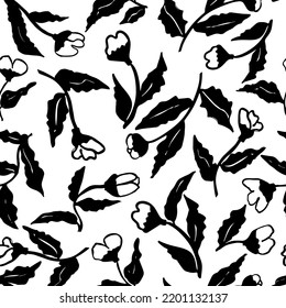 Seamless floral vector pattern with bud rose. Seamless texture for fashion prints, wrapping, textile, paper, wallpaper. Vector graphic illustration.