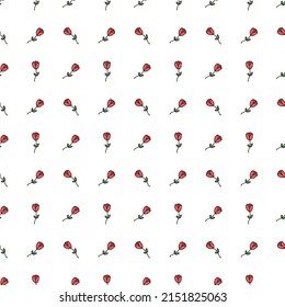Seamless floral vector pattern. Colored flowers background. Doodle mother's day floral pattern. Vintage floral pattern illustration