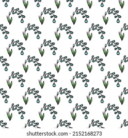 Seamless floral vector pattern. Colored flowers background. Doodle mother's day floral pattern. Vintage floral pattern illustration