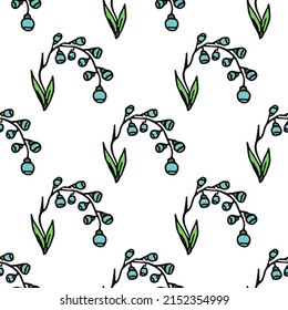 Seamless floral vector pattern. Colored flowers background. Doodle mother's day floral pattern. Vintage floral pattern illustration