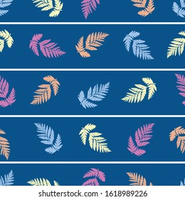 Seamless Floral Vector Pattern with colorful leaves for decoration, print, textile, fabric