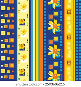 Seamless Floral Vector Pattern – Elegant Vintage Flowers with Leaves for Fabric.