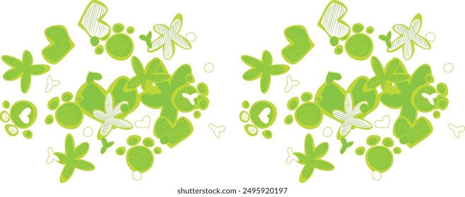 Seamless floral vector pattern green color foil design