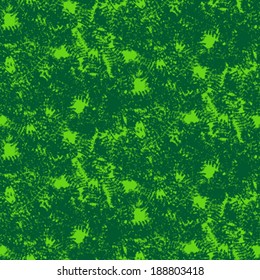 Seamless floral vector pattern inspired by leaves of tropical plants and nature, mostly ferns and palm trees in multiple green colors