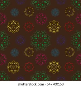 Seamless floral vector pattern ordered., filigree flower decoration pattern seamless vector