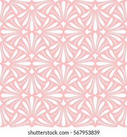 Seamless floral vector pattern. Pink and white background. Graphic modern pattern.