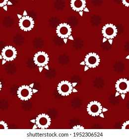 Seamless floral vector pattern. Repeat spring flower background with cute nature elements. Trendy red summer fashion print design. Modern illustration.