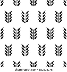 Seamless floral vector pattern. Symmetrical black and white ornamental background with leaves. Decorative repeating ornament, Series of Floral and Decorative Seamless Pattern.