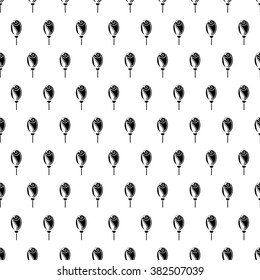 Seamless floral vector pattern. Symmetrical black and white ornamental background with flowers. Decorative repeating ornament, Series of Floral and Decorative Seamless Pattern.