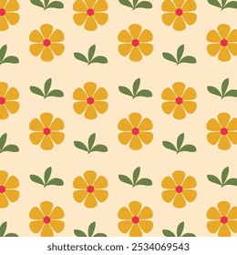 Seamless Floral Vector Pattern for Textile, Wallpaper, and Fabric Design.