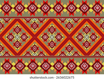 Seamless floral vector pattern with traditional textile design and antique style decoration