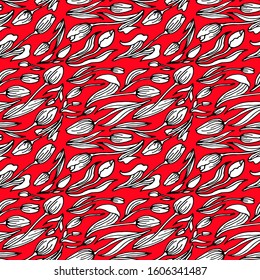 seamless floral vector pattern with tulip flowers