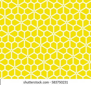 Seamless floral vector pattern. Yellow and white background. Graphic modern pattern