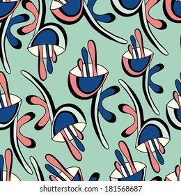 Seamless floral vector pattern.Seamless pattern can be used for web page backgrounds, wallpapers,pattern.Spring bright juicy colors.