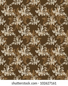 Seamless floral vector retro pattern.