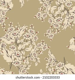 seamless floral vector stock cream bunches pattern on background