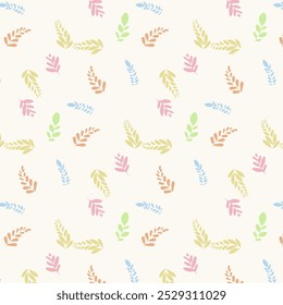 seamless floral vector stripe leaf pattern on grey background