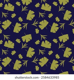 Seamless floral vector trendy laconic nautical bright handmade pattern for fabric design, decor, ceramics, cards, flowers, texture print on a light background