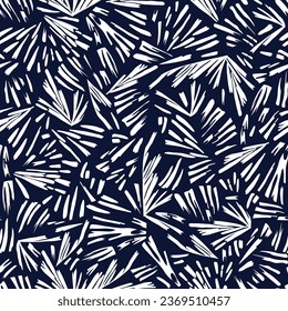 motif harmonieux vectoriel floral blanc abstrait sur fond marin