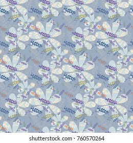 Seamless floral vegetative pattern, vector illustration