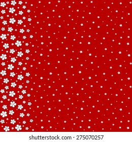 Seamless floral vertical pattern on red Background. Vector illustration.