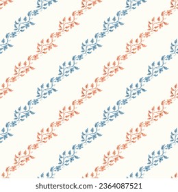 Seamless floral vine pattern in a diagonal stripe fashion, great for wallpaper, gift wrapping paper, shirts, skirts, vintage fashion, baby clothing and baby decor, blankets, bedding and more.