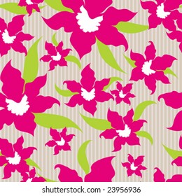 Seamless floral vintage background with orchids