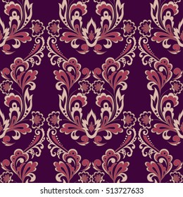 Seamless floral vintage background. Vector background for textile design. Wallpaper, background, baroque pattern