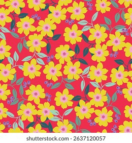 Seamless floral vintage pattern with rose bouquets for spring dress fabrics
