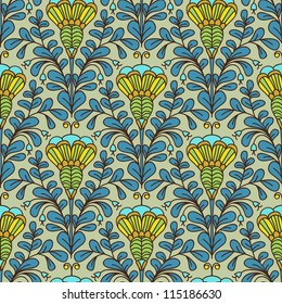 Seamless floral vintage pattern. Vector illustration
