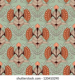 Seamless floral vintage pattern. Vector illustration