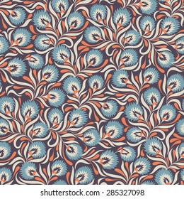 Seamless floral vintage pattern. Vector background for fabric, textile, wrapping paper, web pages, wedding invitations, save the date card.
