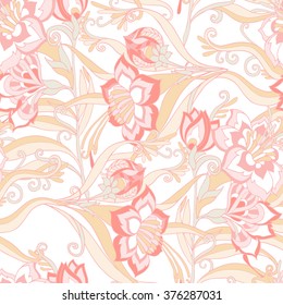 Seamless floral vintage pattern. Vector illustration.