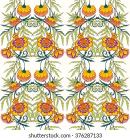 Seamless floral vintage pattern. Vector illustration.