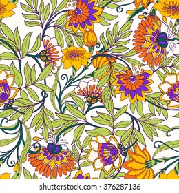 Seamless floral vintage pattern. Vector illustration.