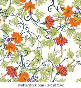 Seamless floral vintage pattern. Vector illustration.