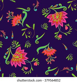 Seamless floral vintage pattern. Vector illustration.