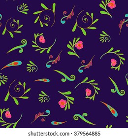 Seamless floral vintage pattern. Vector illustration.