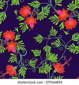 Seamless floral vintage pattern. Vector illustration.