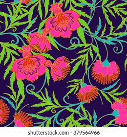 Seamless floral vintage pattern. Vector illustration.